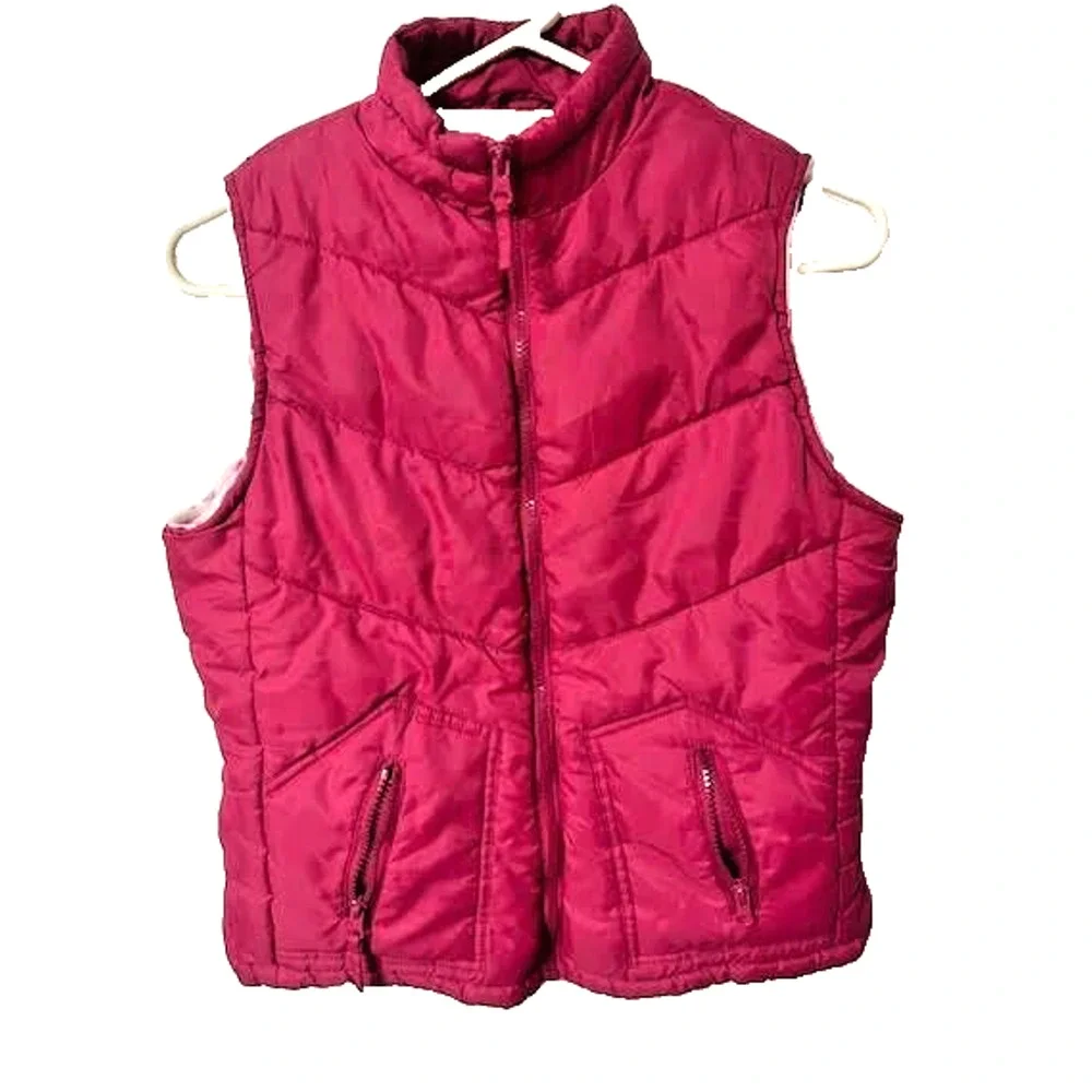 Talbots Talbots Kids Puffer Vest Pink Full Zip Quilted Girls 14/16